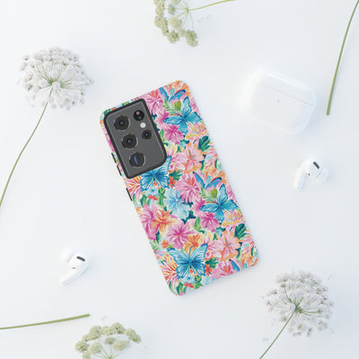 Premium Tough Butterflies Flowers Cute Phone Cases for Samsung S24, S23, S22, S21, S20, Plus and Ultra, Iphone 16 Pro Max,15, 14, 13, 12, 11, 10