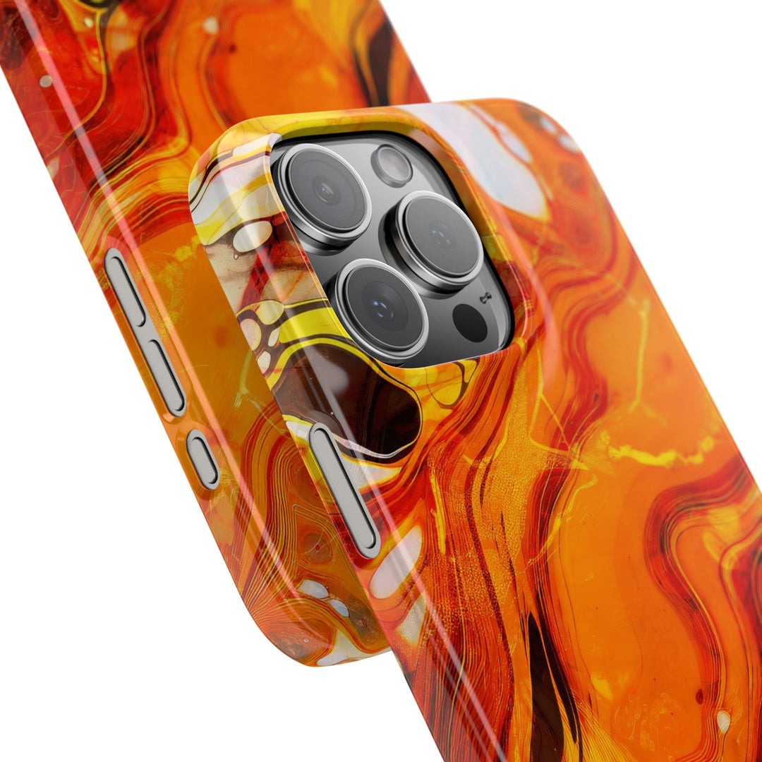 Slim Cute Phone Cases for Iphone - | iPhone 15 Case | iPhone 15 Pro Max Case, Iphone 14 Case, Iphone 14 Pro Max, Iphone 13, Marble Orange Yellow - Studio40ParkLane