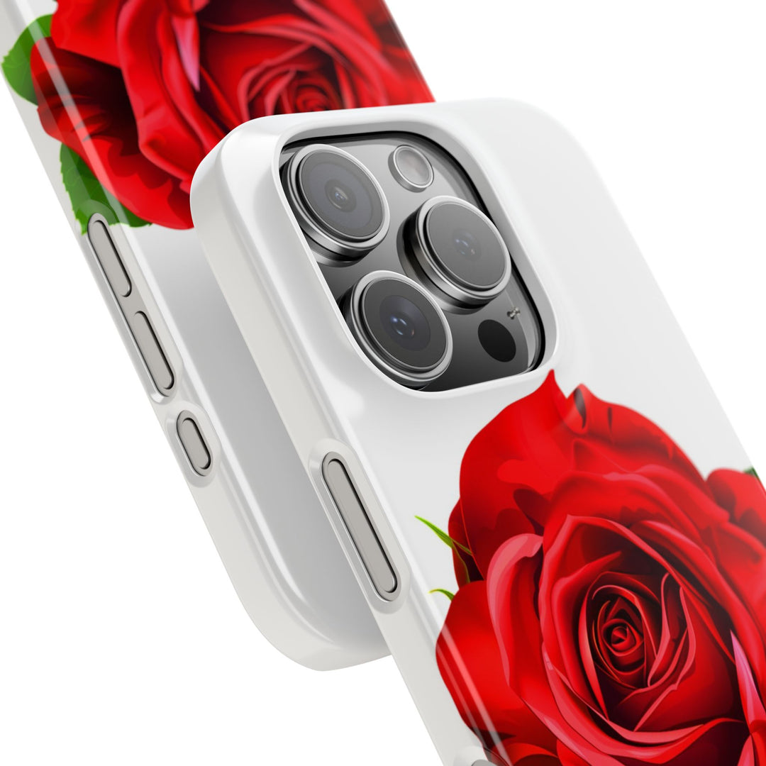 Slim Red Rose Flowers Gift for Her Cute Phone Cases for Iphone 16 Pro Max | iPhone 15 Case | iPhone 15 Pro Max Case, Iphone 14, Iphone 14 Pro Max, Iphone 13 12 11 8 7 - Studio40ParkLane