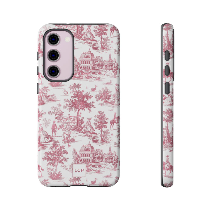 Personalized Custom French Toile Tough Cute Phone Case For Apple iPhone 18, 17, 16, 15 14, Pro Max, Samsung Galaxy S26, S25, S24 Plus Ultra