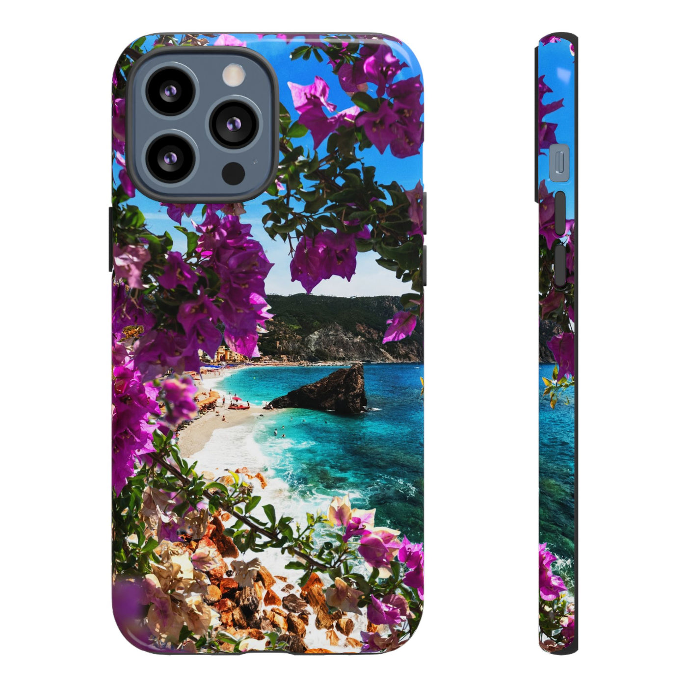 Impact Resistant, Bougainvillea Seaview, Cute Phone Cases for Samsung S24, S23, S22, S21, IPhone 15 pro Iphone 14 pro Iphone 13 IPhone 12 Iphone 11