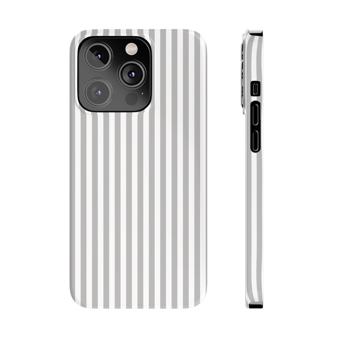 Slim Light Grey Striped Cute Phone Case for Iphone 16 - | iPhone 15 Pro Max Case | iPhone 14 Case Iphone 13 12 11 10 9 8 7 Gift for Her - Studio40ParkLane