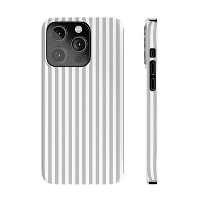 Slim Light Grey Striped Cute Phone Case for Iphone 16 - | iPhone 15 Pro Max Case | iPhone 14 Case Iphone 13 12 11 10 9 8 7 Gift for Her - Studio40ParkLane