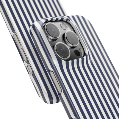 Slim Navy Blue Striped Cute Phone Case for Iphone 16 - | iPhone 15 Pro Max Case | iPhone 14 Case Iphone 13 12 11 10 9 8 7 XS X Gift for Her - Studio40ParkLane