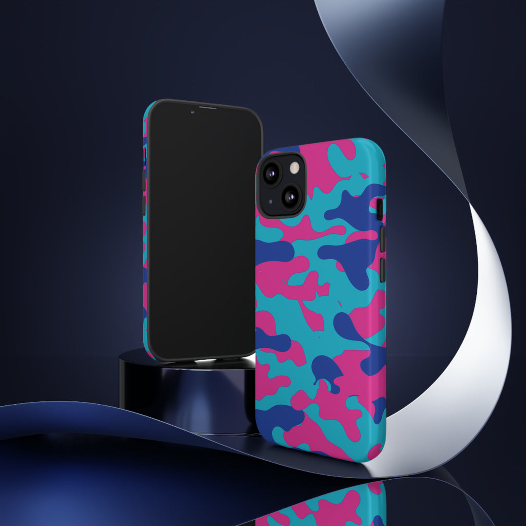 Cute IPhone Case | Blue Pink Camouflage, iPhone 15 Case | iPhone 15 Pro Case, Iphone 14 Case, Iphone 14 Pro Max Case, Protective Iphone Case - Studio40ParkLane