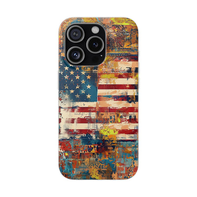 Cute Flexi Phone Cases, US Flag Abstract, Compatible with Samsung Galaxy S23, Samsung S22, Samsung S21, Samsung S20, Galaxy S20 Ultra