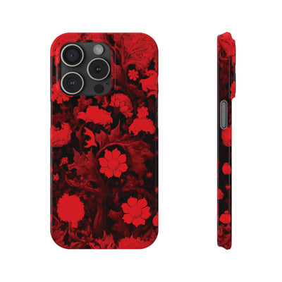 Slim Cute Phone Cases for Iphone - | iPhone 15 Case | iPhone 15 Pro Max Case, Iphone 14 Case, Iphone 14 Pro Max, Iphone 13, Red Flowers