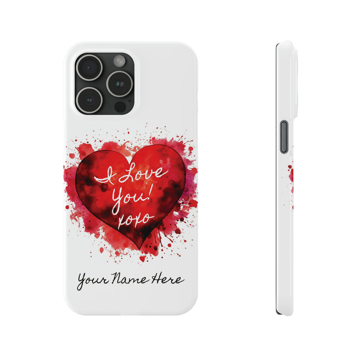 Slim Personalized Slim Cute iPhone Cases - | iPhone 15 Case | iPhone 15 Pro Max Case, Iphone 14 Case, Iphone 14 Pro Max, Iphone 13, Valentine Heart Love - Studio40ParkLane