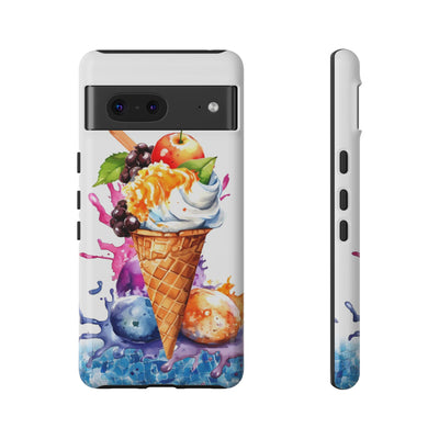 Impact Resistant, Summer Ice Cream Cone, Cute Phone Cases for Samsung S24, S23, S22, S21, IPhone 15 pro Iphone 14 pro Iphone 13 IPhone 12 Iphone 11