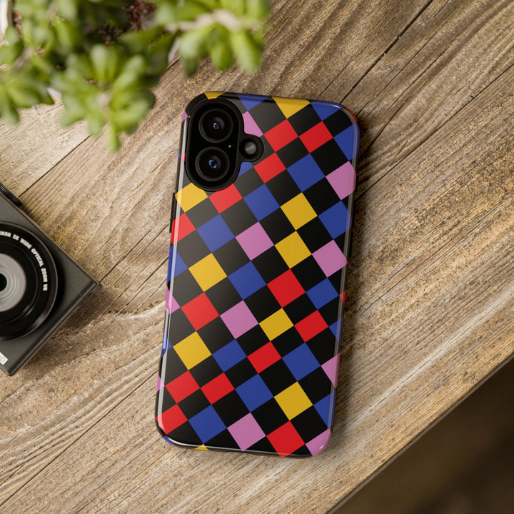 Aesthetic Tough Colorful Checkerboard Phone Case Premium - For iPhone 17 Pro Max iPhone 16 Pro iPhone 15 Iphone 14 Plus 13 Pro 12 11 10 XR - Studio40ParkLane