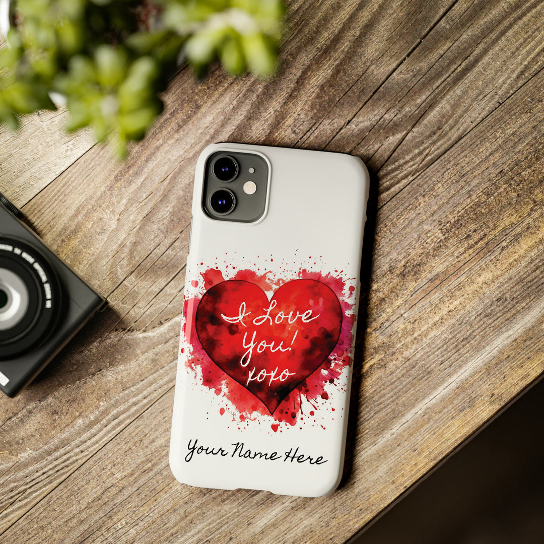 Slim Personalized Slim Cute iPhone Cases - | iPhone 15 Case | iPhone 15 Pro Max Case, Iphone 14 Case, Iphone 14 Pro Max, Iphone 13, Valentine Heart Love - Studio40ParkLane