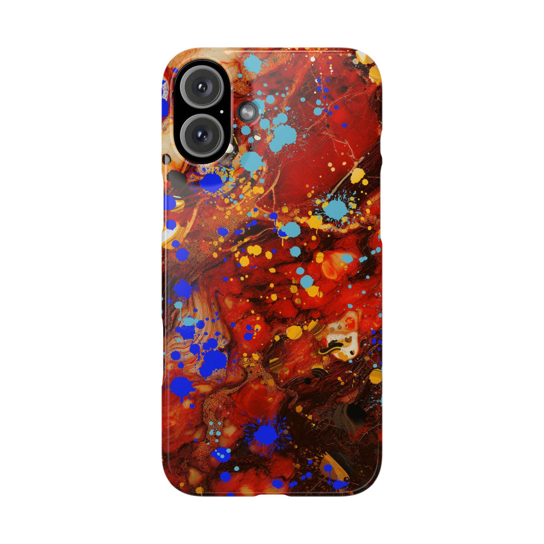 Slim Cute Phone Cases for Iphone - | iPhone 15 Case | iPhone 15 Pro Max Case, Iphone 14 Case, Iphone 14 Pro Max, Iphone 13, Fall Marble Paint Splash - Studio40ParkLane