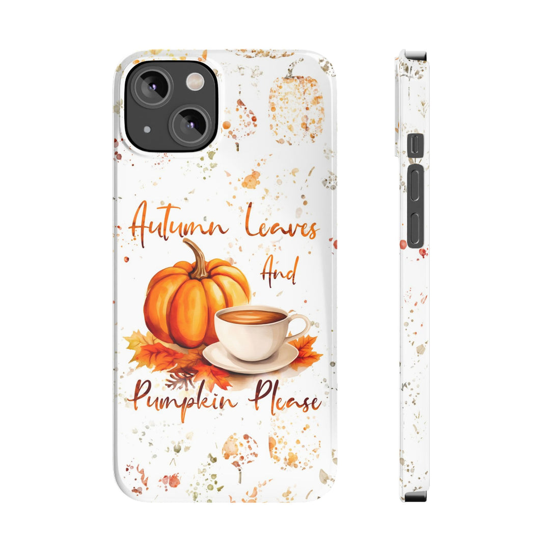 Slim Fall Leaves and Pumpkins Slim Cute Phone Cases for Iphone | iPhone 15 Case | iPhone 15 Pro Max Case, Iphone 14, Iphone 14 Pro Max, Iphone 13 - Studio40ParkLane