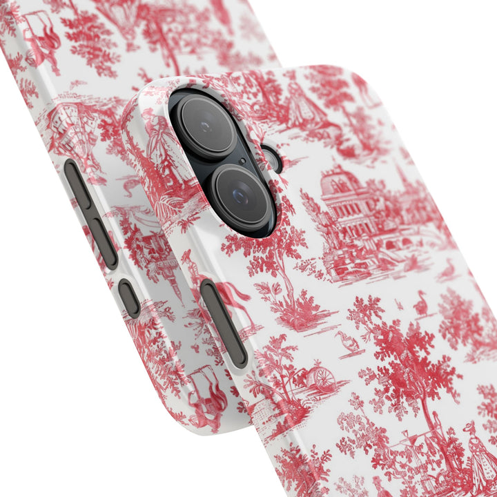 Snap French Toile Personalized Initial Custom Gift for Her Cute Phone Cases for Samsung S24, S23, S22, S21, S20, Plus and Ultra and Iphone, 16, 15, 14, 13, 12, 11. 10 - Studio40ParkLane