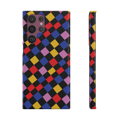 Colorful Checkerboard Cute Phone Case - Sleek Snap - for iPhone 16 15 14 13 12 11 Max Pro Plus Samsung Galaxy S24 S23 S22 S21 S20 Plus Ultra - Studio40ParkLane
