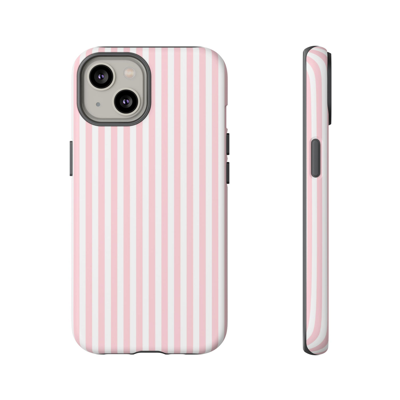 Tough Premium Sweet Pink Stripes Phone Case Gift for Her - For Apple iPhone 16 Pro Max 16e iPhone 15 Pro iPhone Iphone 14 Plus 13 Pro 12 SE XR - Studio40ParkLane