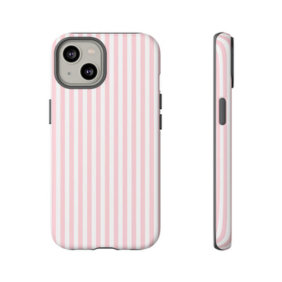 Tough Premium Sweet Pink Stripes Phone Case Gift for Her - For Apple iPhone 16 Pro Max 16e iPhone 15 Pro iPhone Iphone 14 Plus 13 Pro 12 SE XR - Studio40ParkLane