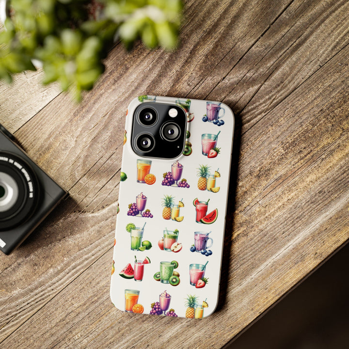 Slim Cute Phone Cases for Iphone - | iPhone 15 Case | iPhone 15 Pro Max Case, Iphone 14 Case, Iphone 14 Pro Max, Iphone 13, Tropical Summer Fruit Cocktail - Studio40ParkLane