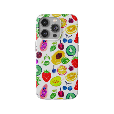 Cute Flexi Phone Cases, Summer Fruit Mix, Compatible with Samsung Galaxy S23, Samsung S22, Samsung S21, Samsung S20, Galaxy S20 Ultra