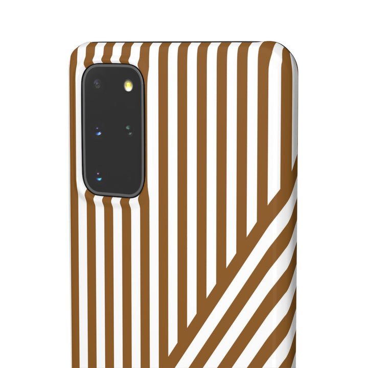 Aesthetic Mocha Brown Stripes Cute Phone Case Sleek Snap - For iPhone 17 Pro Max iPhone 16 Pro iPhone 15 Iphone 14 Plus 13 Pro 12 11 10 Gift - Studio40ParkLane