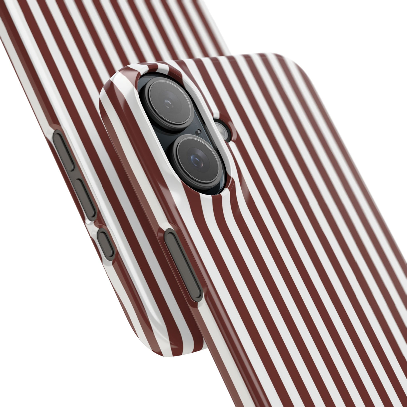Slim Chocolate Brown Striped Cute Phone Case for Iphone 16 - | iPhone 15 Pro Max Case | iPhone 14 Case Iphone 13 12 11 10 9 8 7 Gift for Her - Studio40ParkLane