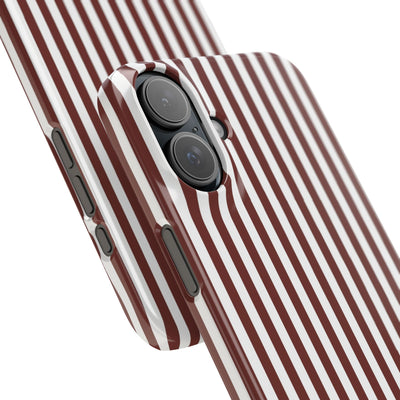 Slim Chocolate Brown Striped Cute Phone Case for Iphone 16 - | iPhone 15 Pro Max Case | iPhone 14 Case Iphone 13 12 11 10 9 8 7 Gift for Her - Studio40ParkLane
