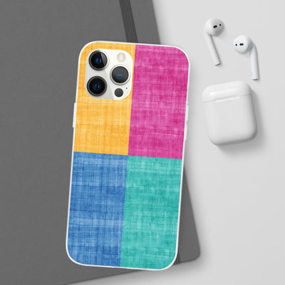 Cute Flexi Phone Cases, Abstract Colored Blocks, Compatible with Samsung Galaxy S23, Samsung S22, Samsung S21, Samsung S20, Galaxy S20 Ultra