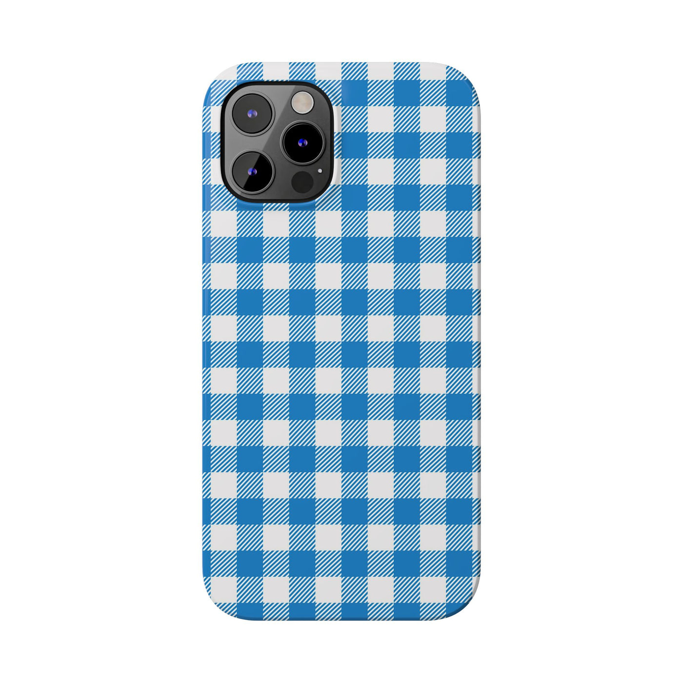 Slim Blue Gingham Gift for Her Cute Phone Cases for Iphone 16 Pro Max | iPhone 15 Case | iPhone 15 Pro Max Case, Iphone 14, 13, 12, 11, 10, 8, 7