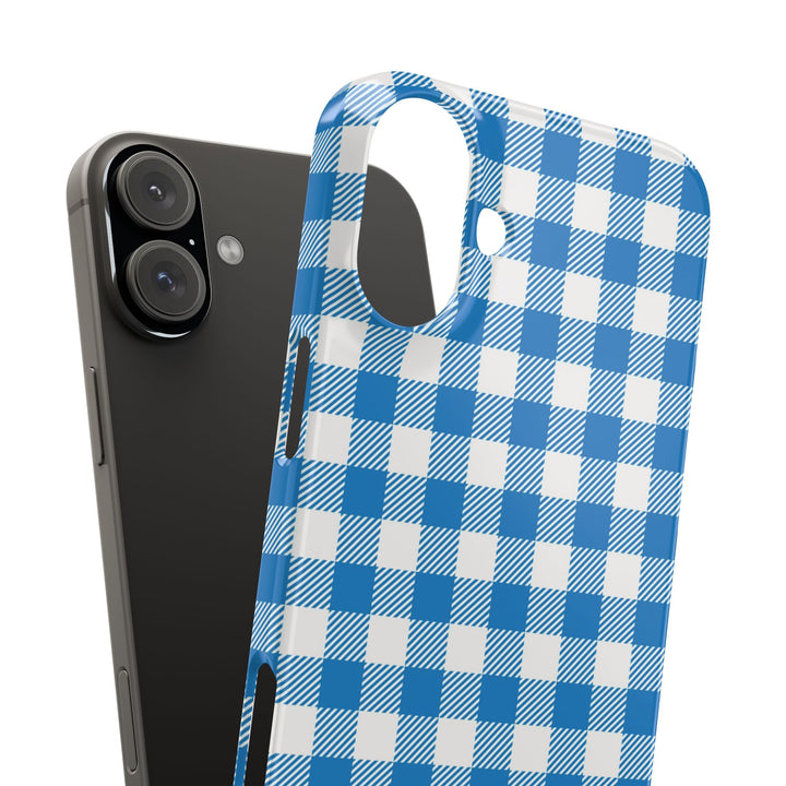 Slim Blue Gingham Gift for Her Cute Phone Cases for Iphone 16 Pro Max | iPhone 15 Case | iPhone 15 Pro Max Case, Iphone 14, 13, 12, 11, 10, 8, 7 - Studio40ParkLane