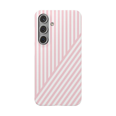 Aesthetic Sweet Pink Stripes Cute Phone Case Sleek Snap - For iPhone 17 Pro Max iPhone 16 Pro iPhone 15 Iphone 14 Plus 13 Pro 12 11 10 Gift