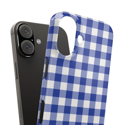 Slim Blue Gingham Gift for Her Cute Phone Cases for Iphone 16 Pro Max | iPhone 15 Case | iPhone 15 Pro Max Case, Iphone 14, 13, 12, 11, 10, 8, 7