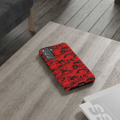 Impact Resistant, Red Camo Camouflage, Cute Phone Cases for Samsung S24, S23, S22, S21, IPhone 15 pro Iphone 14 pro Iphone 13 IPhone 12 Iphone 11