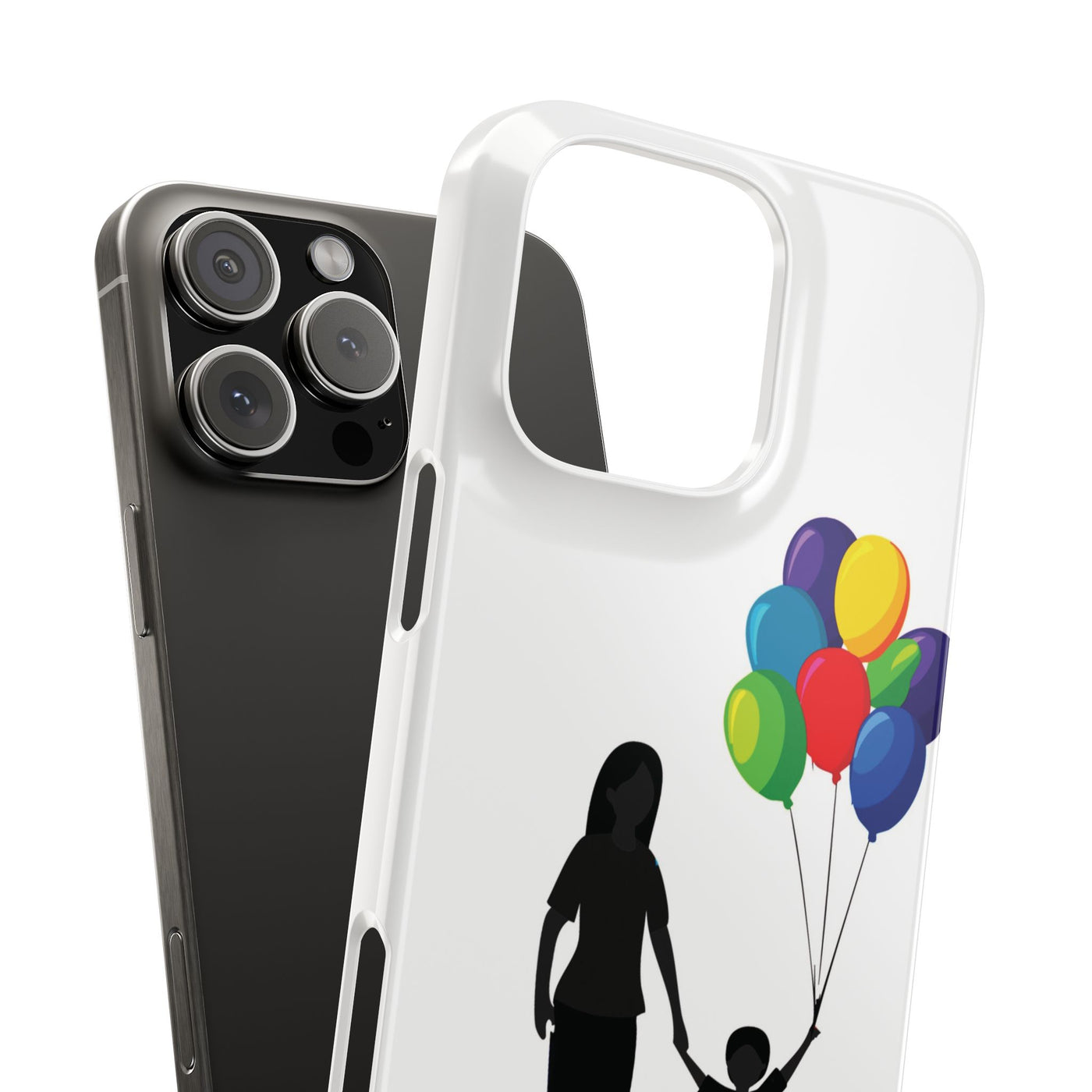 Slim Mother Child Balloons Gift for Her Cute Phone Cases for Iphone 16 Pro Max | iPhone 15 Case | iPhone 15 Pro Max Case, Iphone 14, 13, 12, 11, 10, 8, 7