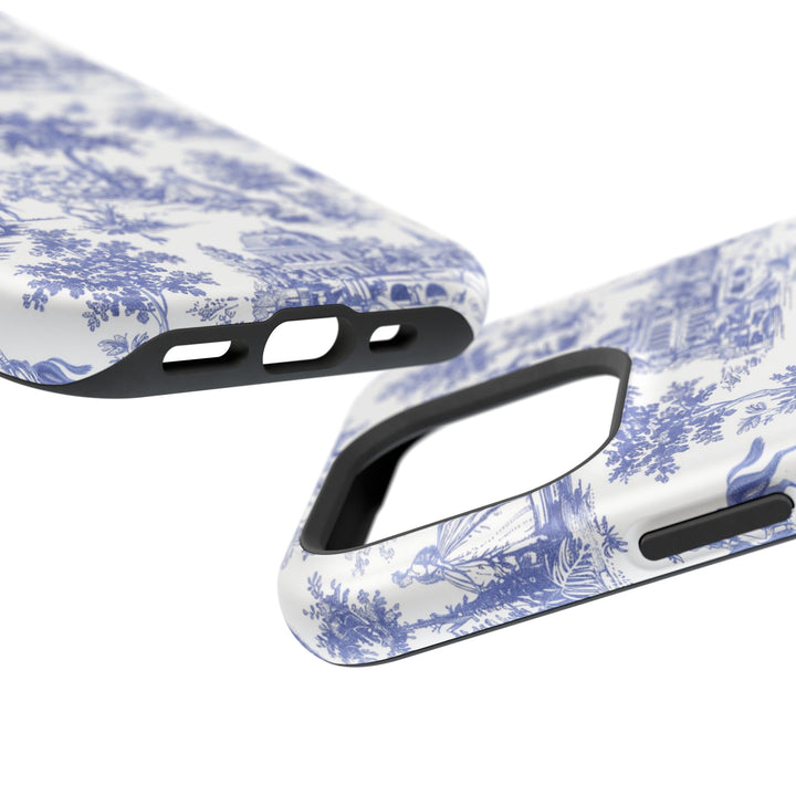 Blue Toile Magnetic Impact-Resistant Cute Phone Case for Iphone 16, iPhone 15 Pro Max Plus 14, 13, 12, 11 Gift for her - Studio40ParkLane