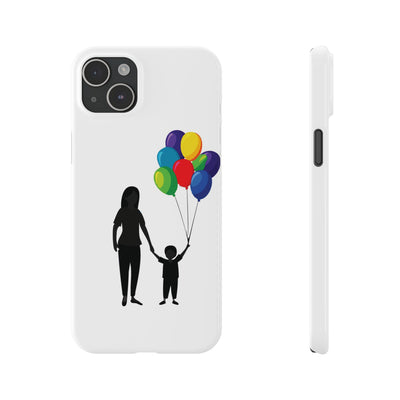 Slim Mother Child Balloons Gift for Her Cute Phone Cases for Iphone 16 Pro Max | iPhone 15 Case | iPhone 15 Pro Max Case, Iphone 14, 13, 12, 11, 10, 8, 7