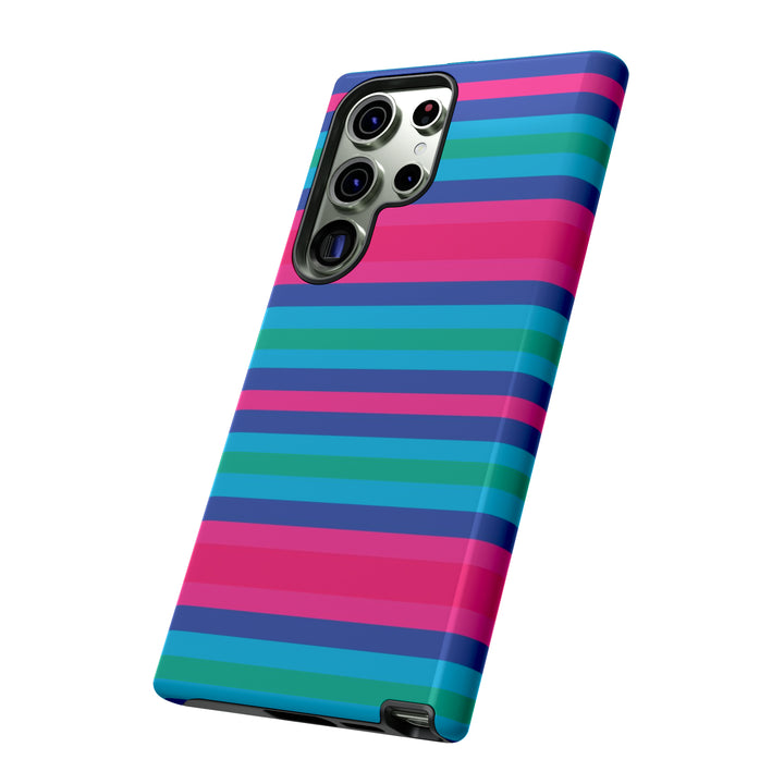 Cute Samsung Phone Case | Aesthetic Samsung Phone Case | Stripes Blue Pink | Galaxy S23, S22, S21, S20 | Luxury Double Layer | Cool - Studio40ParkLane
