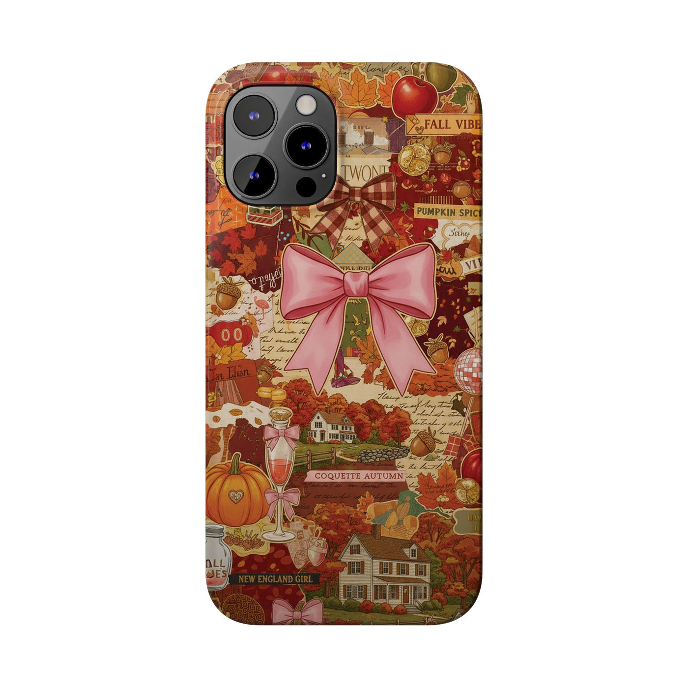 New England fall Coquette Collage Cute Phone Case for Iphone 16 - | iPhone 15 Pro Max Case | iPhone 14 Case Iphone 13 12 11 10 9 8 7 X XS - Studio40ParkLane