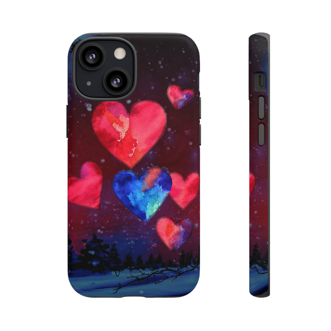 Cute IPhone Case | Rising Heart Love Night, iPhone 15 Case | iPhone 15 Pro Case, Iphone 14 Case, Iphone 14 Pro Max Case, Iphone 13 Case - Studio40ParkLane