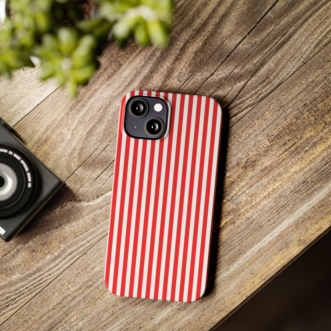 Slim Full Red Striped Cute Phone Case for Iphone 16 - | iPhone 15 Pro Max Case | iPhone 14 Case Iphone 13 12 11 10 9 8 7 XS X Gift for Her - Studio40ParkLane