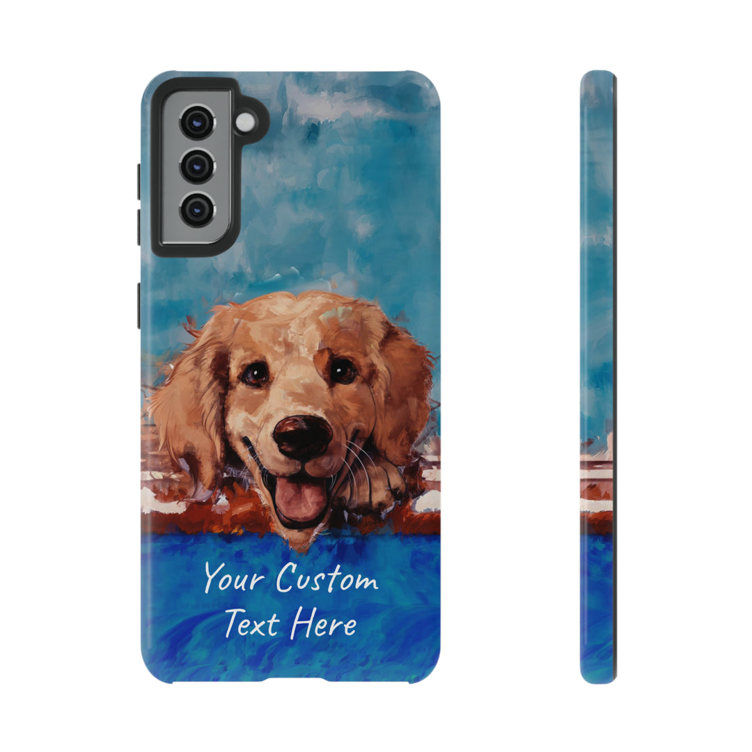 Personalize this Cute Samsung Phone Case | Golden Retriever Dog Samsung Phone Case | Galaxy S23, S22, S21, S20 | Personalized Samsung Cases - Studio40ParkLane