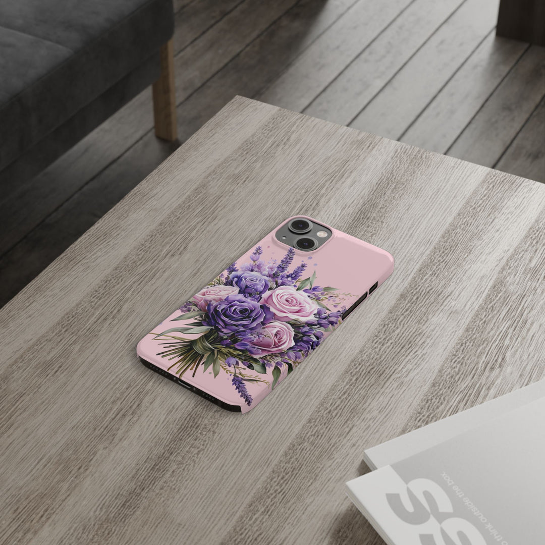 Slim Lavender Bouquet Flowers Cute Phone Cases for Iphone 16 Pro Max | iPhone 15 Case | iPhone 15 Pro Max Case, Iphone 14, Iphone 14 Pro Max, Iphone 13 12 11 8 7 - Studio40ParkLane