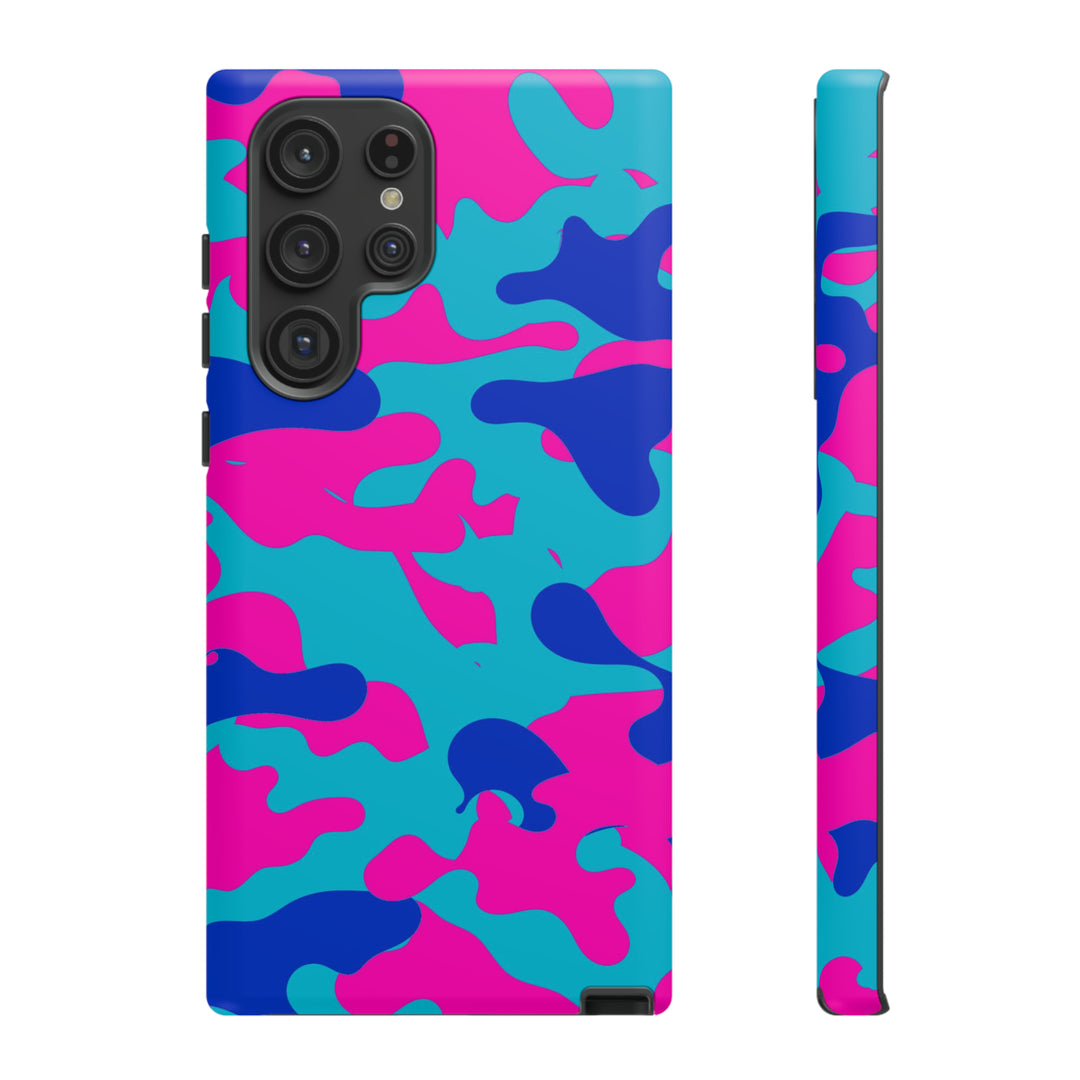 Cute Samsung Phone Case | Aesthetic Samsung Phone Case | Galaxy S23, S22, S21, S20 | Blue Pink Camouflage, Protective Phone Case - Studio40ParkLane