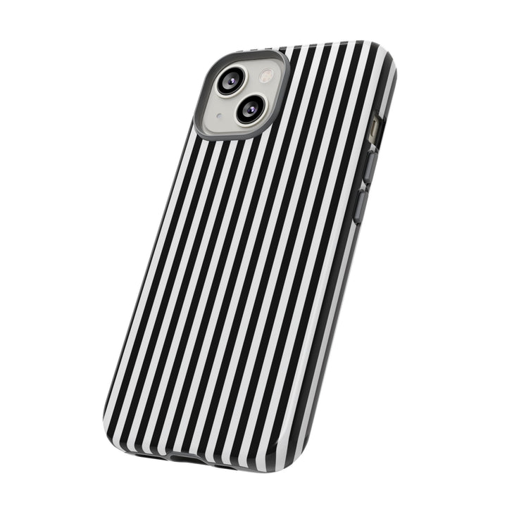 Tough Premium Black White Stripes Phone Case Gift for Her - For Apple iPhone 16 Pro Max 16e iPhone 15 Pro iPhone Iphone 14 Plus 13 Pro 12 SE XR - Studio40ParkLane