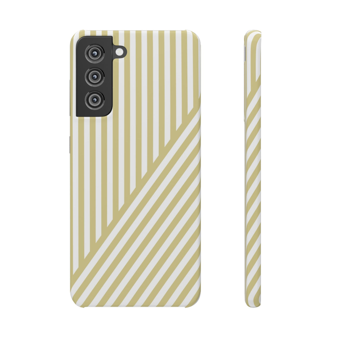 Aesthetic Yellow Beige Stripes Cute Phone Case Sleek Snap - For iPhone 17 Pro Max iPhone 16 Pro iPhone 15 Iphone 14 Plus 13 Pro 12 11 10 Gift