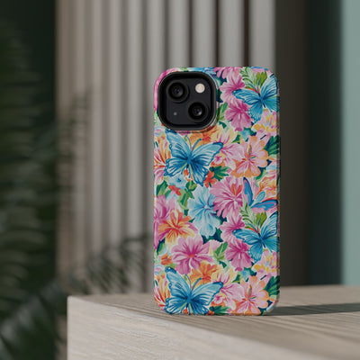 Butterflies Flowers Magsafe Cute Phone Case for Iphone Gift for Her, iPhone 16 Case iPhone 15 Pro Max Case, Iphone 14, Iphone 14 Pro Max, 13, 12