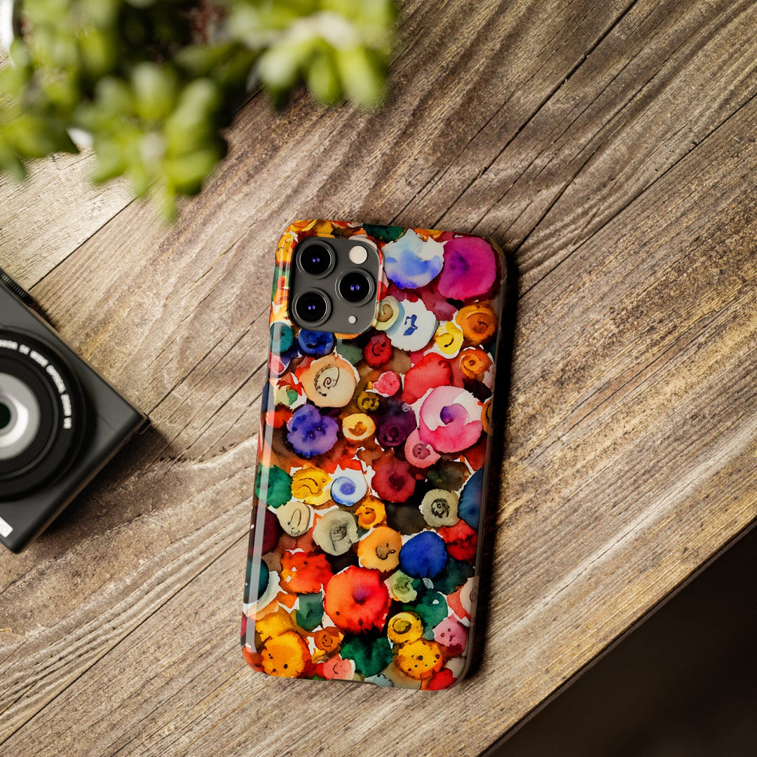 Slim Cute Phone Cases for Iphone | iPhone 15 Case | iPhone 15 Pro Max Case, Iphone 14, Iphone 14 Pro Max, Iphone 13, Colorful Buttons Abstract - Studio40ParkLane