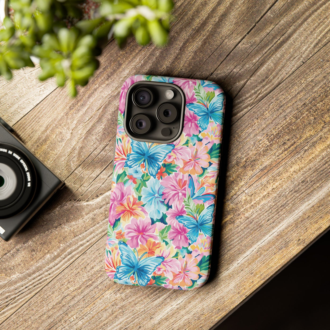 Premium Tough Butterflies Flowers Cute Phone Cases for Samsung S24, S23, S22, S21, S20, Plus and Ultra, Iphone 16 Pro Max,15, 14, 13, 12, 11, 10