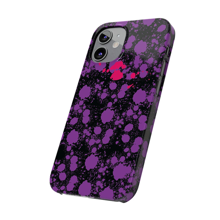 Slim Cute Phone Cases for Iphone - | iPhone 15 Case | iPhone 15 Pro Max Case, Iphone 14 Case, Iphone 14 Pro Max, Iphone 13, Purple Pink Paint Blots Splash - Studio40ParkLane