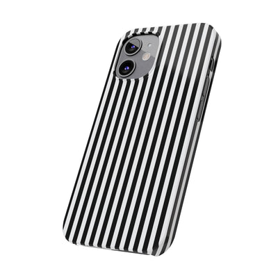 Slim Black White Striped Cute Phone Case for Iphone 16 - | iPhone 15 Pro Max Case | iPhone 14 Case Iphone 13 12 11 10 9 8 7 Gift for Her - Studio40ParkLane