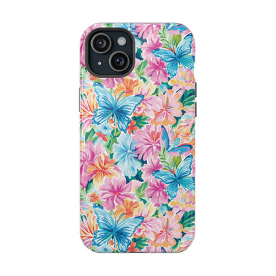 Butterflies Flowers Magsafe Cute Phone Case for Iphone Gift for Her, iPhone 16 Case iPhone 15 Pro Max Case, Iphone 14, Iphone 14 Pro Max, 13, 12